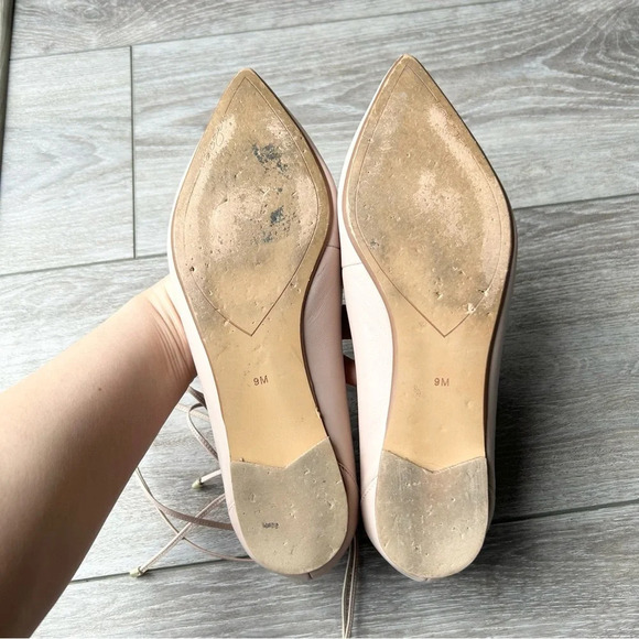 Halogen Ballet Flats Lace Up Ankle Ties Blush  Leather Boho - Picture 13 of 16
